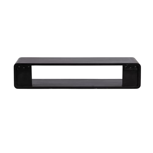Kate and Laurel Deguara Modern Wood Floating Console Table, 30 x 7 x 7, Black, Contemporary Wooden Floating Entryway Table with Storage for Use as Living Room Floating TV Console or Large Wall Shelf by Kate and Laurel - Image 4