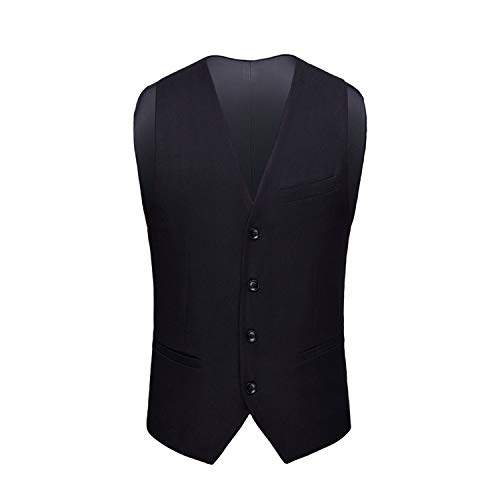 My's Mens 3-Piece Suit Shawl Lapel One Button Tuxedo Slim Fit Premium Dinner Jacket Vest Pants & Tie Set Black #TOP4