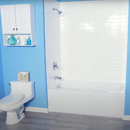 From Plain To Beautiful In Hours 133-Wt-Sub-Kit Subway Tub And Shower Wall Panels Surround, Gloss White, 96 Square Feet #TOP2