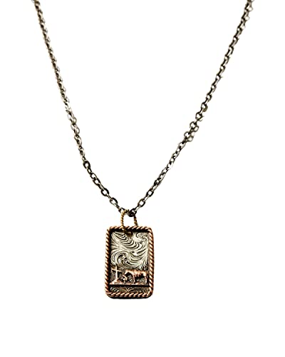 M & F Western Men's and Silver Praying Cowboy Dog Tag Necklace - D47005 One Size