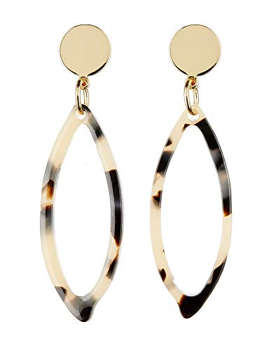 Boucles d'oreilles clips - plaque or avec acrylique écaille de tortue - Ebbi B par Bello London