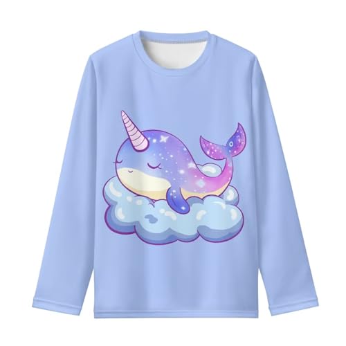 Image of Girls Long Sleeve Shirt with Cute Graphic Casual Pullover Tops 3-16Y