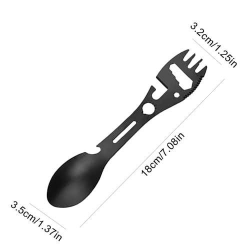 Stainless Steel Cutlery, Camping Cooking Utensils, Cutlery Set, 10 In 1 Multifunctional Stainless Steel Tableware | Fork Spoon Combo For Backpacking Hunting Picnic, Portable Traveling Can Opener - Image 8
