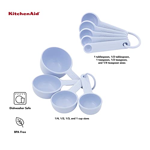 KitchenAid Conjunto de colheres e copos de medição universal, 9 peças, creme de lavanda