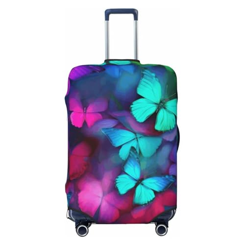 Colorful Butterfly Print Luggage Suitcase Covers Elastic Washable Luggage Protector Luggage Covers For Suitcase