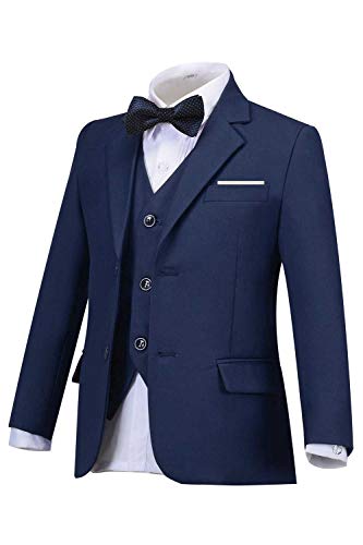 Addneo Boys Formal Suits Set For Kids Complete Outfit, Navy 5Pc, 8 #TOP4