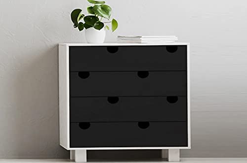 Contact Liso 45cmx10m Opaco Preto - Rolo, Plastcover, 6541C, Preta