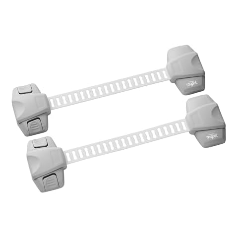 MYPET North States Safety Paws Mischief Minder Strap Locks | Works on Garbage cans, cabinets, and More (2-Pack, Gray) Cover