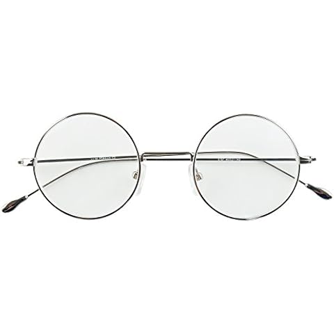 Agstum Antique Round Metal Retro Reading Glasses Readers 44mm (+2.50, Silver) Cover