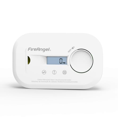 FireAngel FA6812 Digital Carbon Monoxide Detector with LCD Screen 10-Year CO Alarm Sensor Portable Carbon Monoxide Alarm for Home Travel Caravan
