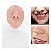 Ktsxxops Silicone Piercing Body Model Soft Silicone Ear Mouth Nose Eye Tongue Navel Model with Display Rack for Piercing Practice (Light Beige2)
