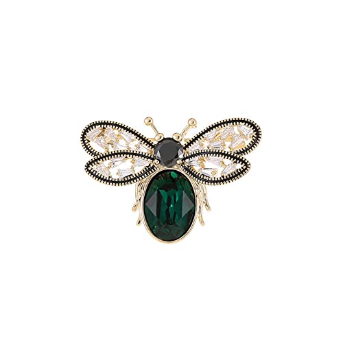 Broche abeille LYGXWJFC : transformez une veste terne avec ce bijou en zircon vert