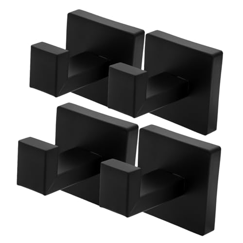 Abaodam 4個 重厚ステンレス鋼壁掛けフック 浴室用タオル ローブ コート掛け 耐荷重設計 多用途 キッチン ガレージ対応