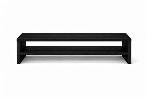 Image of Enigmatic Woodworks Wooden Monitor Stand with Storage Organizer for Desk, Tables, Office, Home, Studio, Study Table (Wenge)