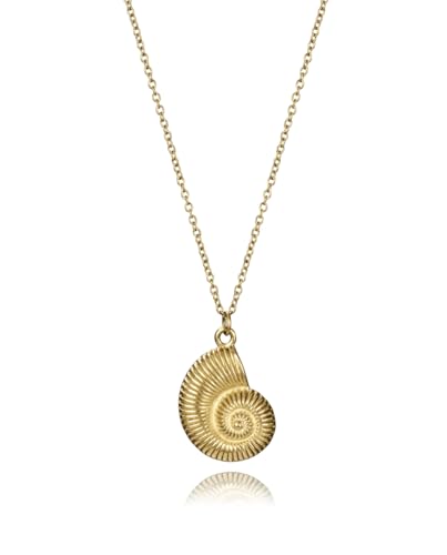 Viceroy Collar Mujer 75401C01012 - Acero IP Dorado con Colgante Caracol de Mar, Elegancia y Sofisticación