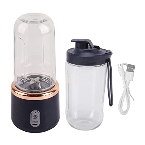 Jeanoko Smoothie Blender, Mini Blender 300ml Portable Blender Cordless for Shakes Juice USB Charging with Bottle and Lid, Personal Blender for Home Gym Travel