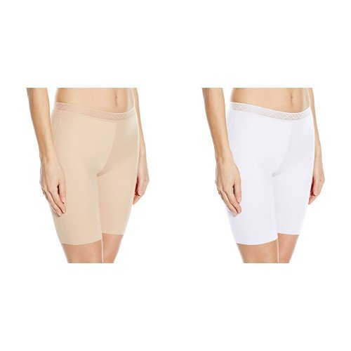 Vanity Fair Women's Invisibly Smooth Slip Short Panty 12385, Vass Latte/White Ice, 3X-Large/10