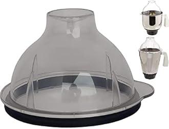PREETHI MIXER GRINDER JAR COVER BIG (POLYCARBONATE MATERIAL)||NATURAL RUBBER WASHER ||COMPATIBLE WITH 1500ML JAR FOR PREETHI/PHILIPS MIXER GRINDERS||TRANSPARENT