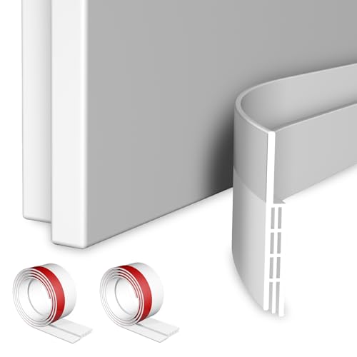 2 Packs Door Draft Stopper,Under Door Sweep for Bottom of Door,Weather Stripping Door Seal,Noise Stopper,Garage Window Blocker Noise Cold Air Insulation,Draft Guard (White, 39.3