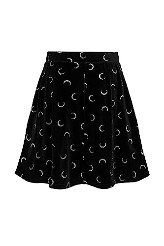 Hell Bunny Misty Moon Black Velvet Glittery Crescent Skirt2