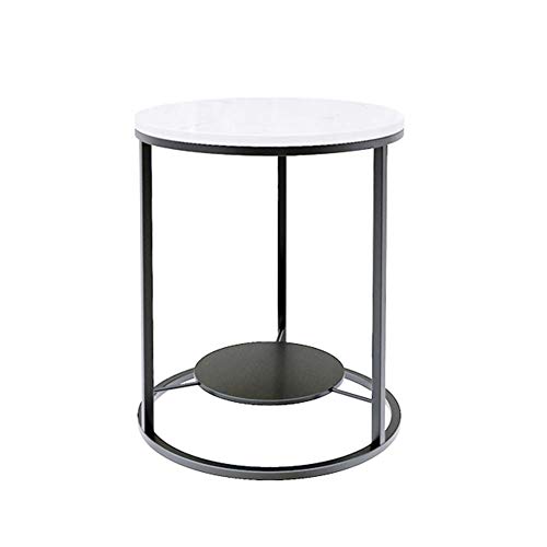 Table basse ronde en marbre gain de place 2 étages design - 2
