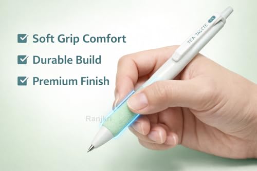 Image of 5Pcs Soft Grip Gel Pen Set 0.5mm Fine Tip Smooth Writing Pens Cute Aesthetic Pink Or Green Gel Pens for School College Office Journaling Gift for Kids Girls Stationery Lovers