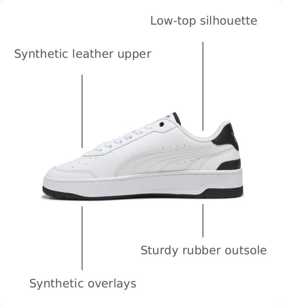 Image of PUMA Men's CA Match Shoes White /Black 8 Medium
