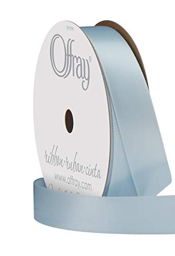 Image of Offray 064559 5 /8 inch Wide Single Face Satin Ribbon, Light Blue, 6 Yds