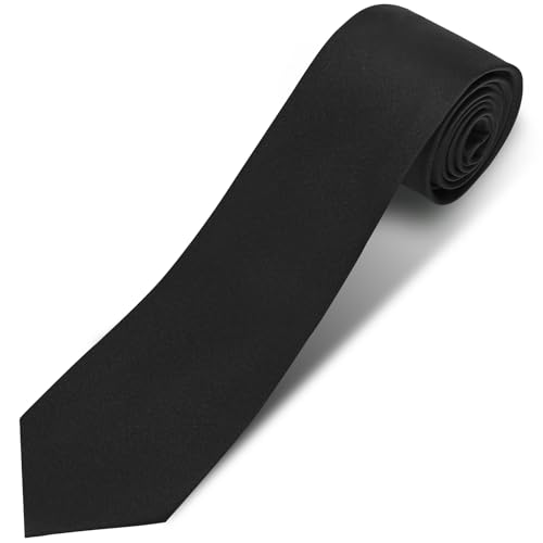 Men’s Ties Solid Pure Color 3.15″ (8CM) Necktie Plain Formal Black Ties For Men
