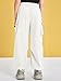 Haloumoning Boys Baggy Cargo Pants Casual Loose Fit Parachute Pant Fashion Harem Joggers with Pockets White