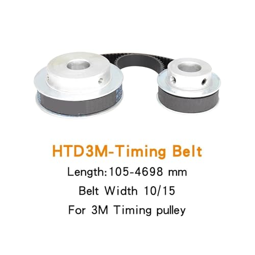 Correa dentada HTD 792 de goma con ancho de 10 mm para polea de aluminio 6