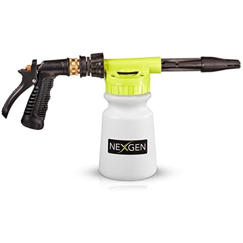 Nexgen Low Pressure Foam Gun | Adjustable Pressure Washer Gun, Compatible with Any Car Wash Soap | Heavy-Duty & Reusable Foam Cannon Gun, Fits Standard Garden Hose Cover