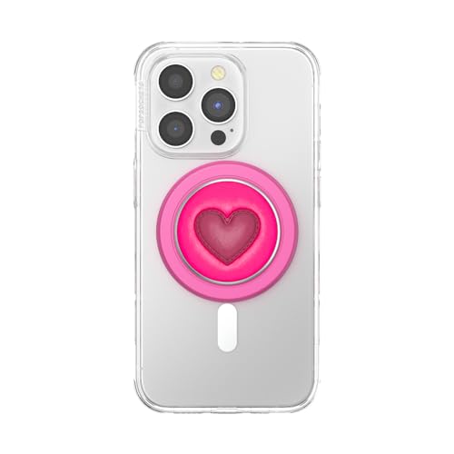 Image of PopSockets Phone Grip Compatible with MagSafe, Phone Holder, Wireless Charging Compatible - Love Heart