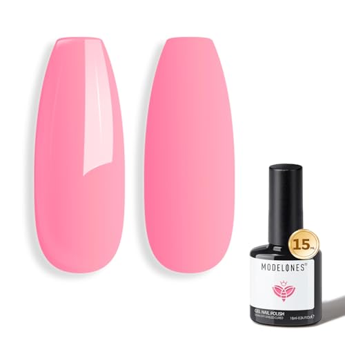 modelones Pink Gel Nail Polish Hot Pink Peach Valentine Gel Nail Polish