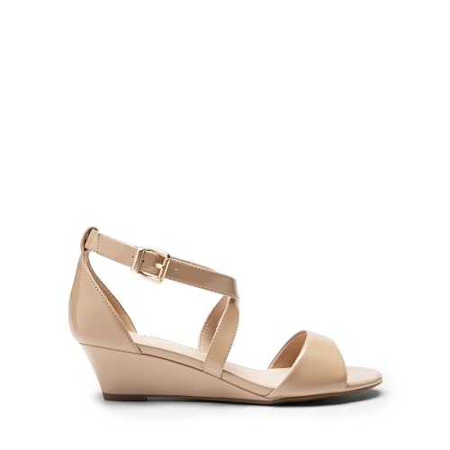 Image of DREAM PAIRS Women's Low Wedge Sandals Ankle Strap Heel Sandal Open Toe Wide Dress Summer Shoes
