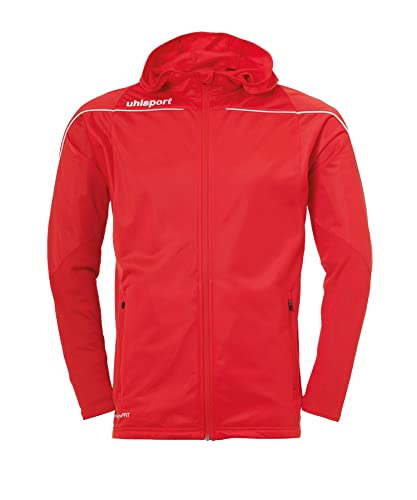 uhlsport Stream 22 Track Hood Jacke Veste Enfant, Rouge/Blanc, 12 Ans