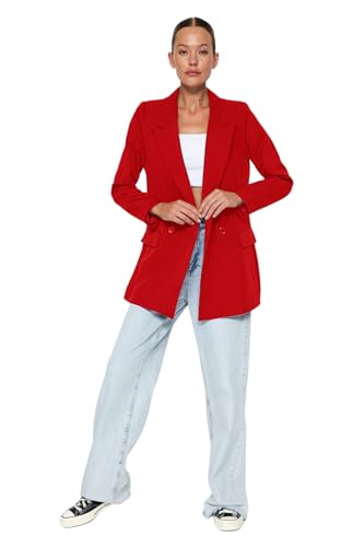 TRENDYOL Damen Bey Tket Blazer Trendyol Red classic jacket Red , Rot,...