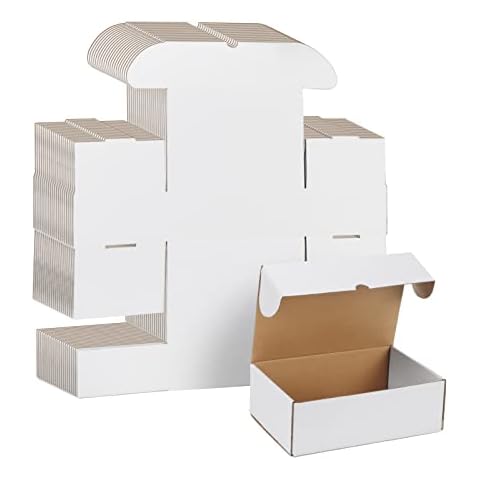 WIFTREY 9x6x3 White Shipping Boxes 25 Pack for Small Business Cover