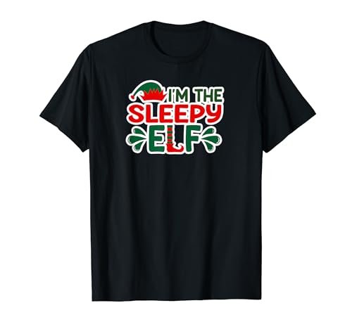 I'm The Sleepy Elf Christmas Family Friends Group Matching T-Shirt