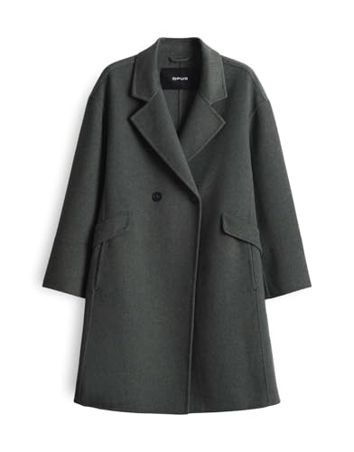 OPUS Damen Mantel | HAVILDA Doppelreiher aus Double Wollmix Dark sage, 36