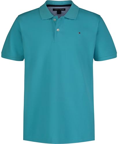 Tommy Hilfiger Boys' Short Sleeve Pique Ivy Polo Shirt, Button Closure, Soft & Comfortable
