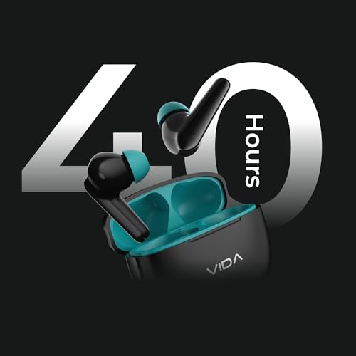 Image of VIDA Beats Air - Black Ice Blue | 13mm Drivers | Dual Speaker | 40H Playtime | Gaming Mode | Bluetooth 5.4 | Dual Mic | Type-C Fast Charging | IPX4 | Touch Controls | Made in India