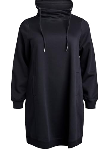 Zizzi Flash Damen Große Größen Sweatshirtkleid Kleider Damenkleidung Taschen Größen Gr XXL Black