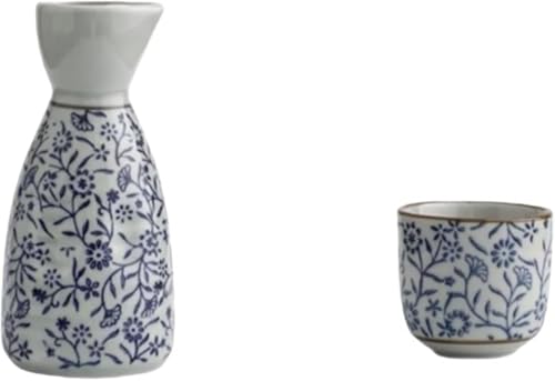 AOBOPO 和風陶器ミニ酒器セット ミニ徳利(180ml)+ お猪口 4 個(50ml)+ 冷酒杯 2 個 清酒・日本酒用 ぐい呑兼用 花見・晩酌・キャンプ・旅行・居酒屋両用 おしゃれ釉薬仕上げ 防汚易洗 退職祝い・誕生日 プレゼントに推奨