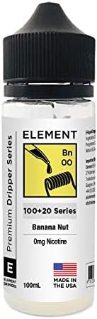 Element E Liquid Dripper Series 100ml 0mg Shortfill Vape (Banana Nut, 100ml)