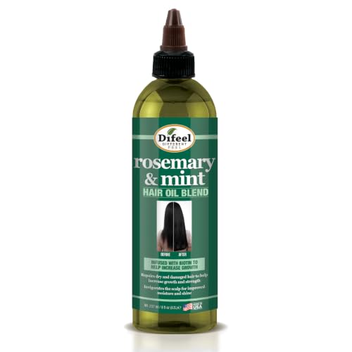 Image of Difeel Rosemary and Mint Hair Oil Blend with Biotin 8 oz. - Made with Natural Mint & Rosemary Oil for Hair Growth