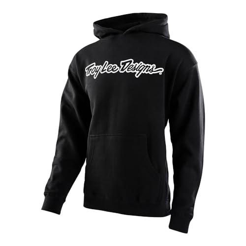 Troy Lee Designs - Youth Pullover Hoodie; Signature Black/White XL