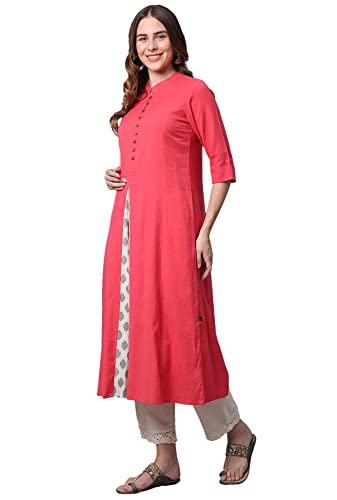 Pistaa's Women Cotton Printed Cut Regular Kurta - Image 5