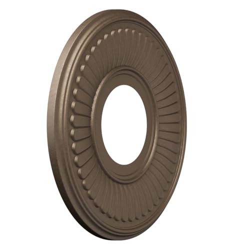 Image of Ekena Millwork 10 inchOD x 3 1 /2 inchID x 3 /4 inchP Berkshire Thermoformed PVC Ceiling Medallion (Fits Canopies up to 4 1 /2 inch), UltraCover Satin London Grey