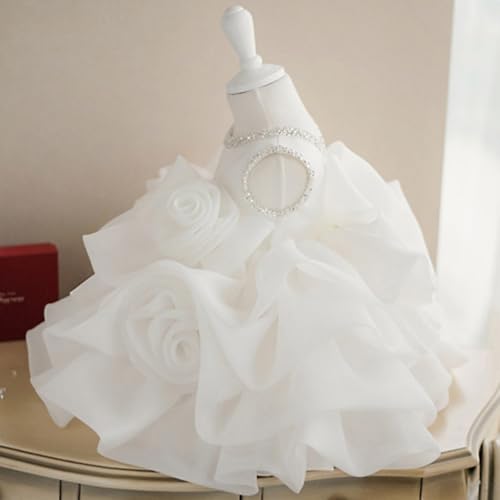 Custom Flower Girl Dress Puffy Rose Flowers Sequin with Bow Sleeveless for Wedding Birthday Party Holy Communion Gowns4